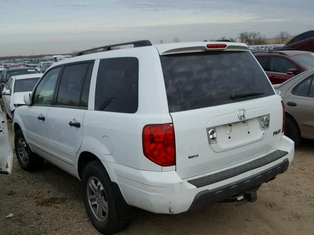 5FNYF18505B064572 - 2005 HONDA PILOT EXL WHITE photo 3