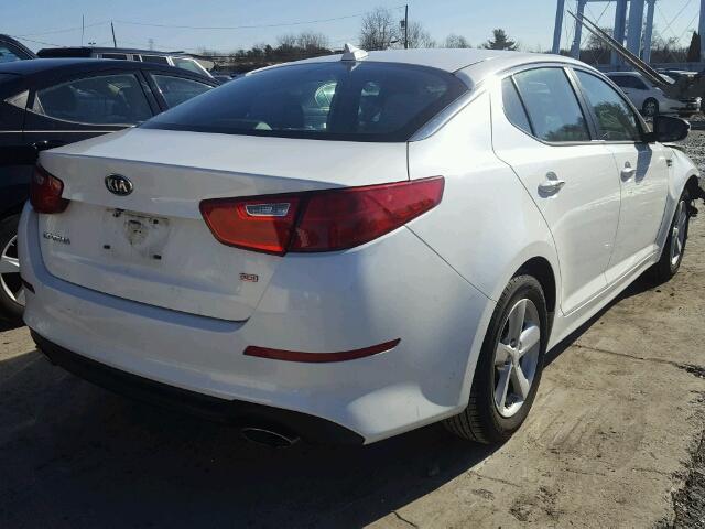 KNAGM4A76F5559325 - 2015 KIA OPTIMA LX WHITE photo 4