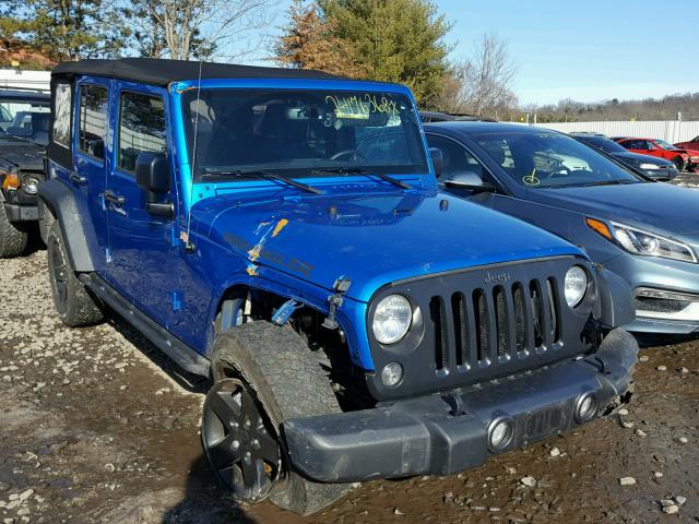 1C4HJWDG6GL139276 - 2016 JEEP WRANGLER U BLUE photo 1