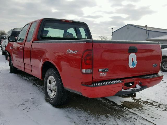 2FTRX17243CA32107 - 2003 FORD F150 RED photo 3