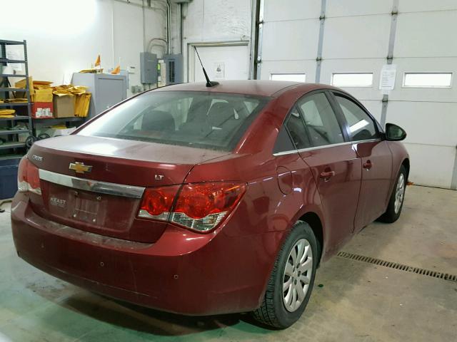 1G1PF5S90B7223339 - 2011 CHEVROLET CRUZE LT RED photo 4