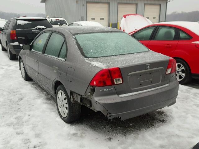 1HGES15575L022062 - 2005 HONDA CIVIC LX GRAY photo 3