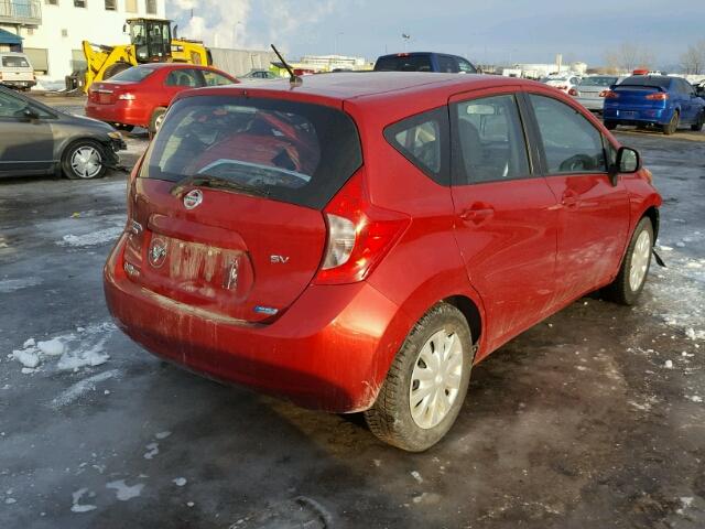 3N1CE2CP2EL404689 - 2014 NISSAN VERSA NOTE RED photo 4