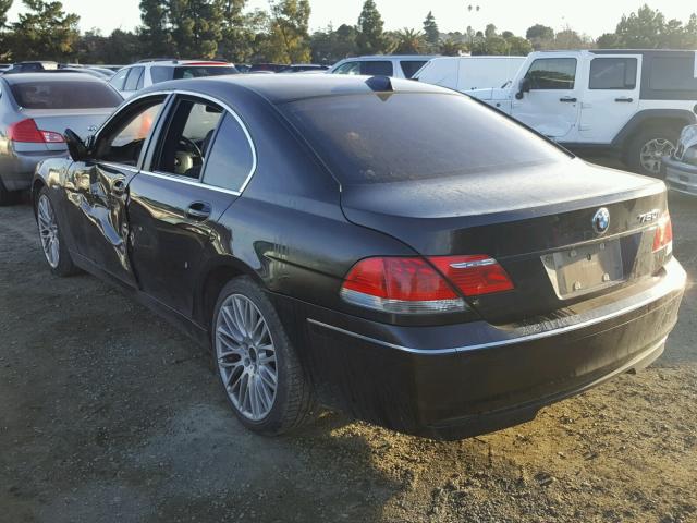 WBAHL83588DT13556 - 2008 BMW 750I BLACK photo 3