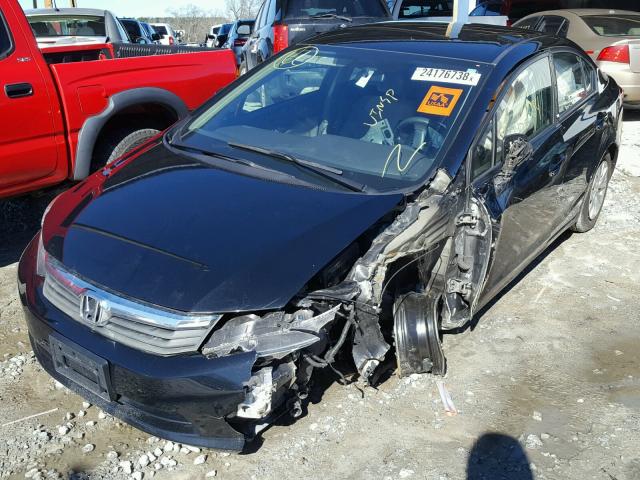 19XFB2F56CE378502 - 2012 HONDA CIVIC LX BLACK photo 2