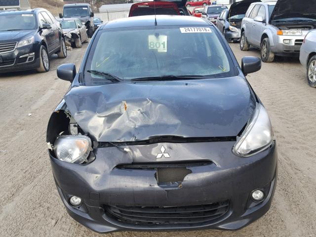 ML32A4HJ9EH002660 - 2014 MITSUBISHI MIRAGE ES GRAY photo 9