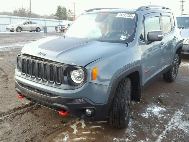 ZACCJBCT6GPD48224 - 2016 JEEP RENEGADE T TEAL photo 2