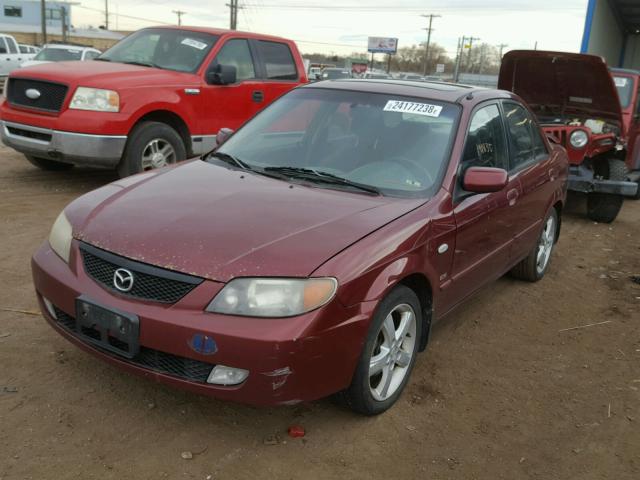 JM1BJ225720608661 - 2002 MAZDA PROTEGE DX MAROON photo 2