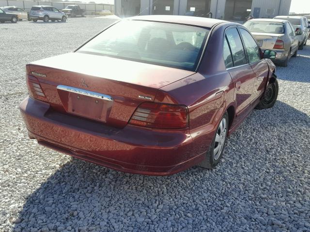 4A3AA46G7YE099716 - 2000 MITSUBISHI GALANT ES RED photo 4