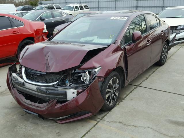 19XFB2F83DE276974 - 2013 HONDA CIVIC EX BURGUNDY photo 2