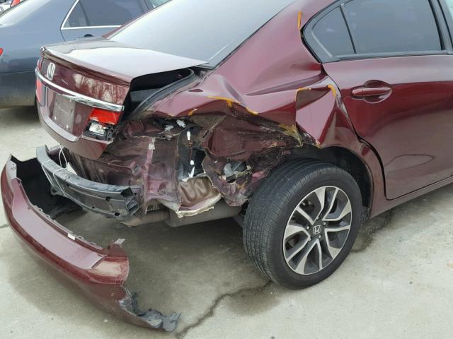 19XFB2F83DE276974 - 2013 HONDA CIVIC EX BURGUNDY photo 9