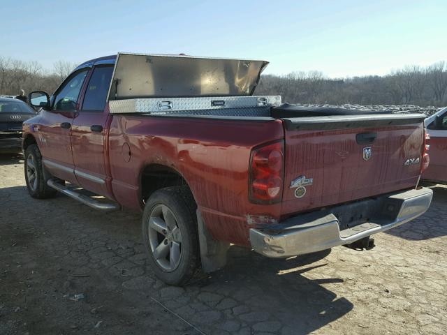 1D7HU18268S612504 - 2008 DODGE RAM 1500 S RED photo 3