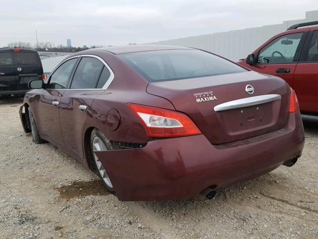 1N4AA51E69C835353 - 2009 NISSAN MAXIMA S MAROON photo 3