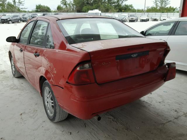 1FAFP34N67W341400 - 2007 FORD FOCUS ZX4 RED photo 3