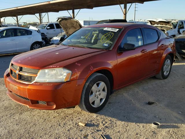 1B3LC46K58N200151 - 2008 DODGE AVENGER SE ORANGE photo 2