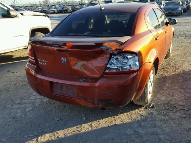 1B3LC46K58N200151 - 2008 DODGE AVENGER SE ORANGE photo 9