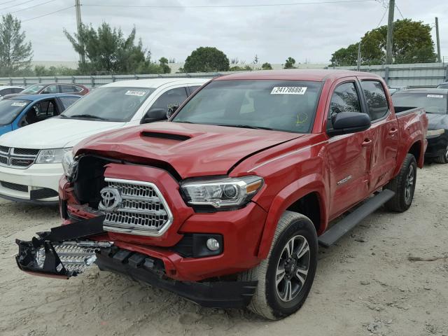 5TFAZ5CN7GX011447 - 2016 TOYOTA TACOMA DOU RED photo 2