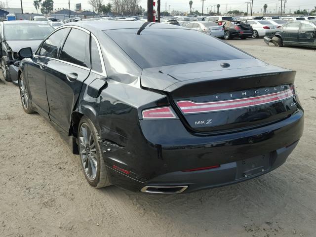 3LN6L2LU4ER824811 - 2014 LINCOLN MKZ HYBRID BLACK photo 3