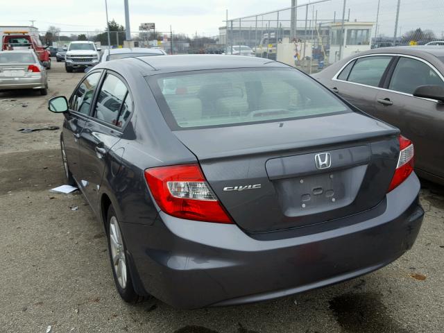 19XFB2F81CE085911 - 2012 HONDA CIVIC EX GRAY photo 3