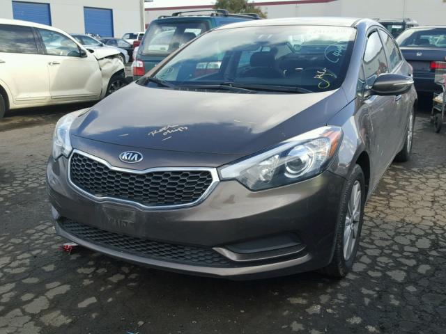 KNAFX4A66E5159483 - 2014 KIA FORTE LX BROWN photo 2