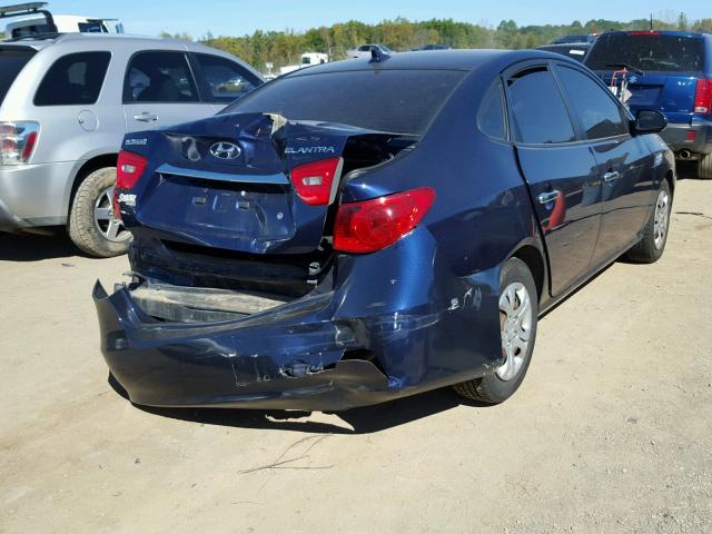 KMHDU4ADXAU902000 - 2010 HYUNDAI ELANTRA BL BLUE photo 4