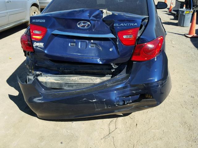 KMHDU4ADXAU902000 - 2010 HYUNDAI ELANTRA BL BLUE photo 9