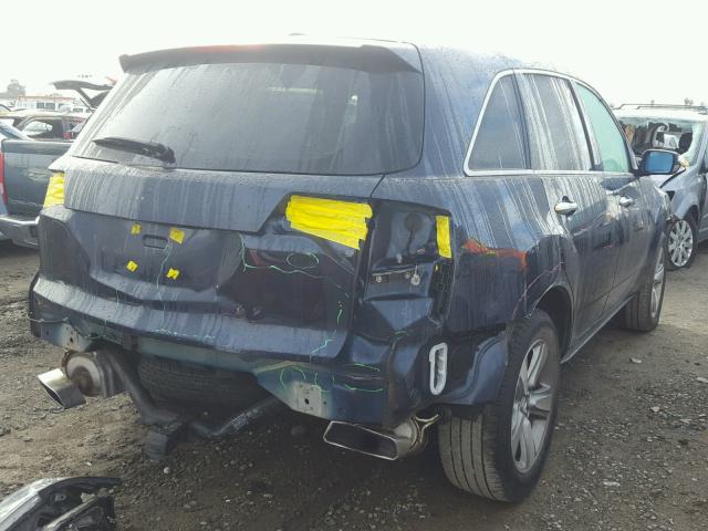 2HNYD2H43BH540445 - 2011 ACURA MDX TECHNO BLUE photo 4