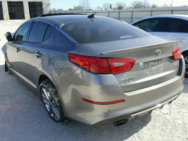 5XXGR4A65EG342063 - 2014 KIA OPTIMA SX GRAY photo 3