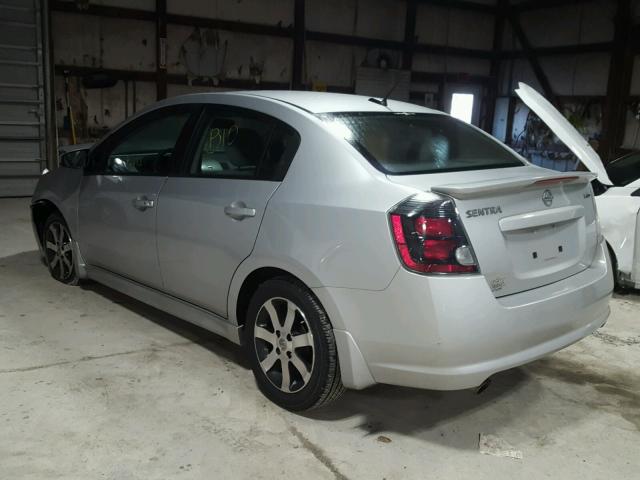 3N1AB6AP5CL725410 - 2012 NISSAN SENTRA 2.0 SILVER photo 3