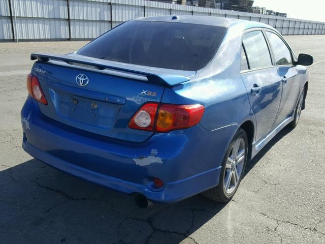 1NXBE40E49Z001795 - 2009 TOYOTA COROLLA XR BLUE photo 4