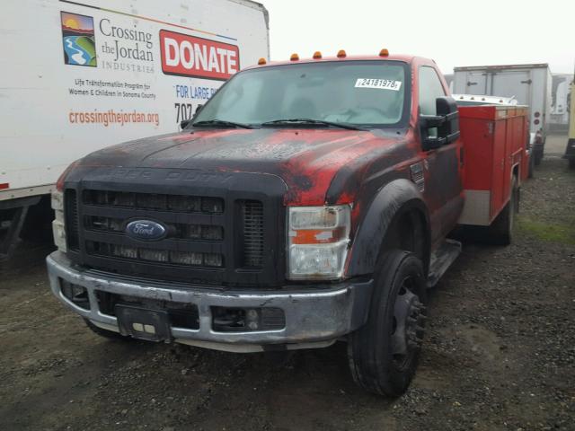 1FDAF56R18EA94678 - 2008 FORD F550 SUPER RED photo 2