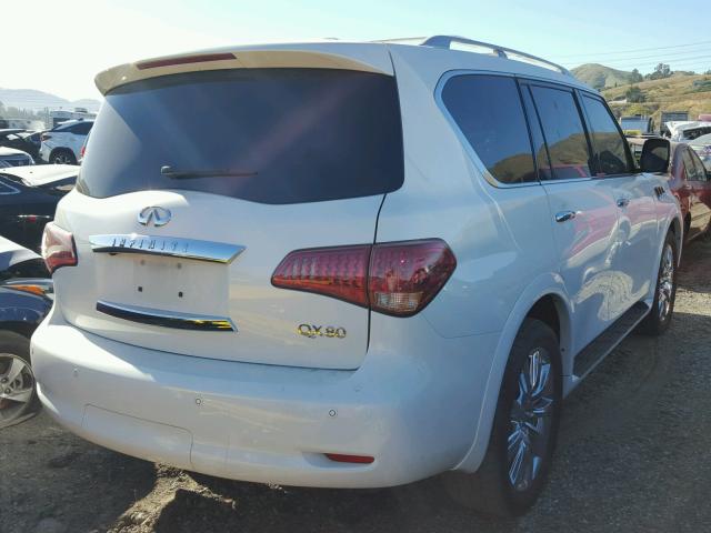 JN8AZ2NF0E9552754 - 2014 INFINITI QX80 WHITE photo 4