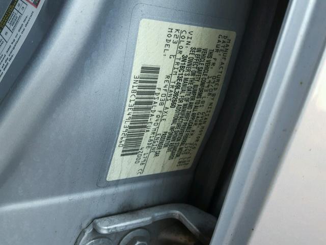 3N1BC13E49L392660 - 2009 NISSAN VERSA S SILVER photo 10