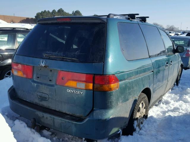 2HKRL18642H519068 - 2002 HONDA ODYSSEY EX GREEN photo 4