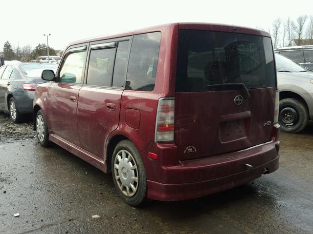 JTLKT324664090391 - 2006 TOYOTA SCION XB MAROON photo 3