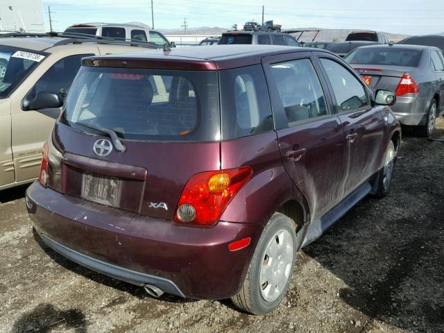 JTKKT624350086908 - 2005 TOYOTA SCION XA MAROON photo 4