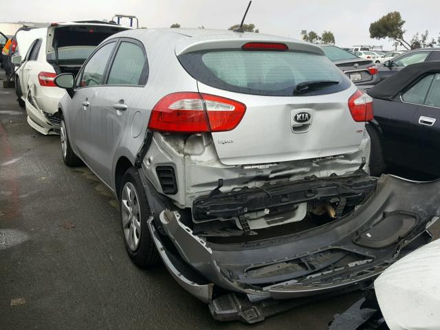 KNADM5A31D6160934 - 2013 KIA RIO LX SILVER photo 3