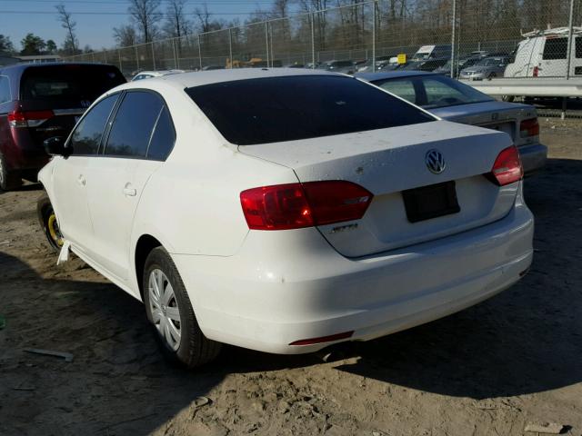 3VW1K7AJ6DM286385 - 2013 VOLKSWAGEN JETTA BASE თეთრი ფოტო 3
