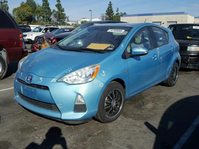 JTDKDTB30D1032291 - 2013 TOYOTA PRIUS C BLUE photo 2