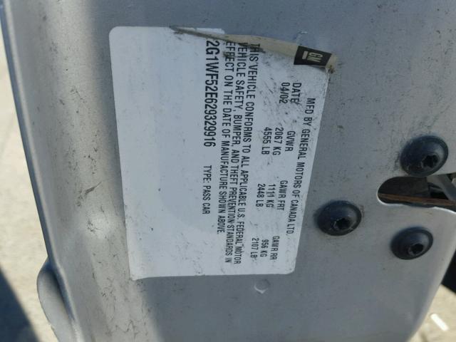 2G1WF52E629329916 - 2002 CHEVROLET IMPALA 银色 照片 10