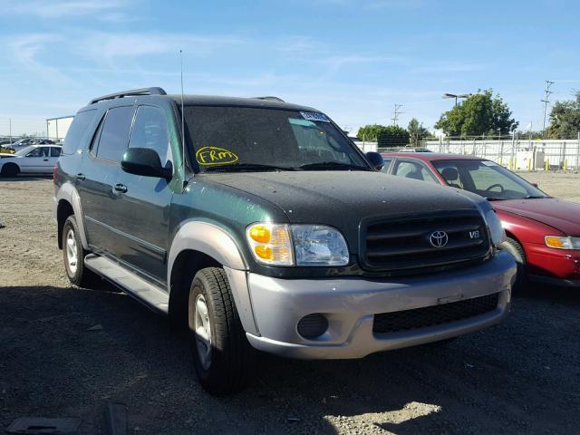 5TDZT34A61S028693 - 2001 TOYOTA SEQUOIA SR GREEN photo 1