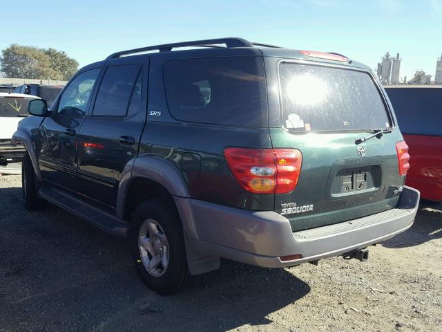 5TDZT34A61S028693 - 2001 TOYOTA SEQUOIA SR GREEN photo 3