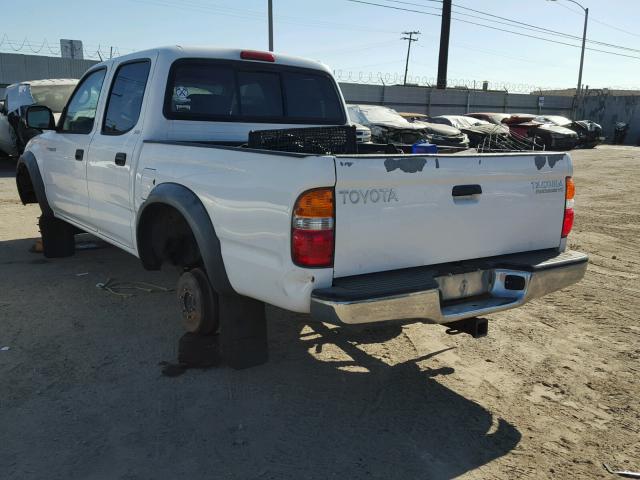 5TEGN92NX2Z049920 - 2002 TOYOTA TACOMA DOU WHITE photo 3