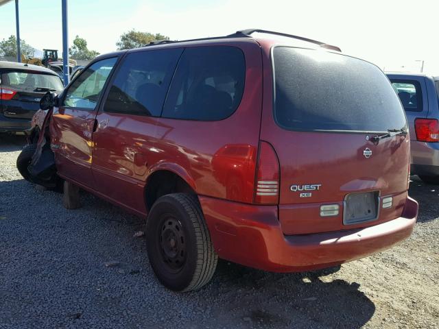 4N2ZN1119WD823949 - 1998 NISSAN QUEST XE RED photo 3