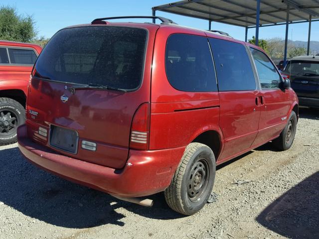 4N2ZN1119WD823949 - 1998 NISSAN QUEST XE RED photo 4