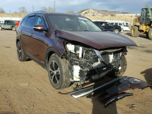 5XYPHDA52GG181082 - 2016 KIA SORENTO EX MAROON photo 1