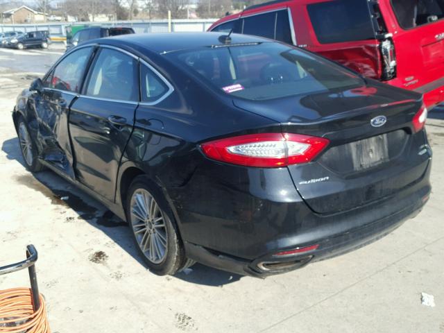 3FA6P0H96ER279511 - 2014 FORD FUSION SE BLACK photo 3