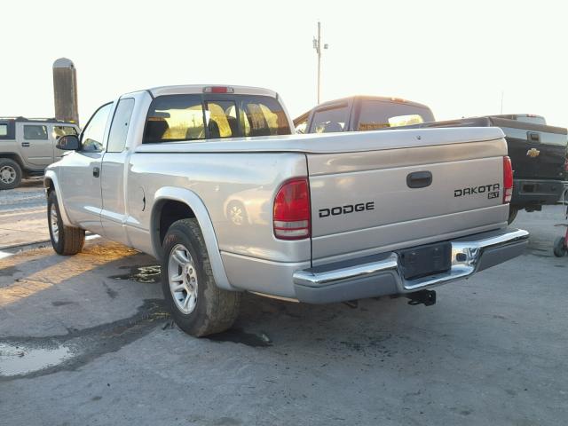 1D7HL42X43S236029 - 2003 DODGE DAKOTA SLT SILVER photo 3