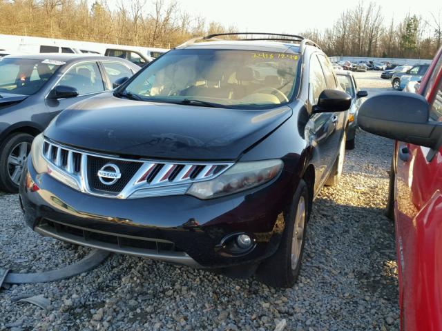 JN8AZ18U79W021269 - 2009 NISSAN MURANO S BLACK photo 2