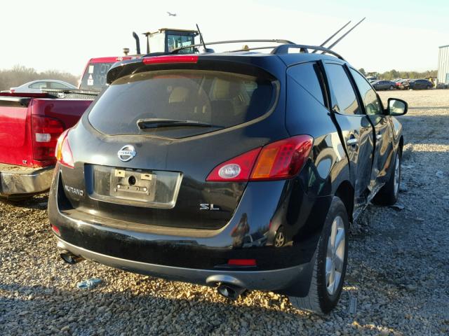 JN8AZ18U79W021269 - 2009 NISSAN MURANO S BLACK photo 4